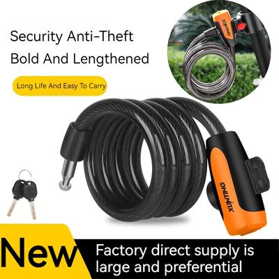 Cadeado de Bicicleta Antifurto Corrente de Aço para Bicicleta de Montanha e Estrada Chave Cinto Antifurto Suporte de Montagem Cadeado para Bicicleta Patinete