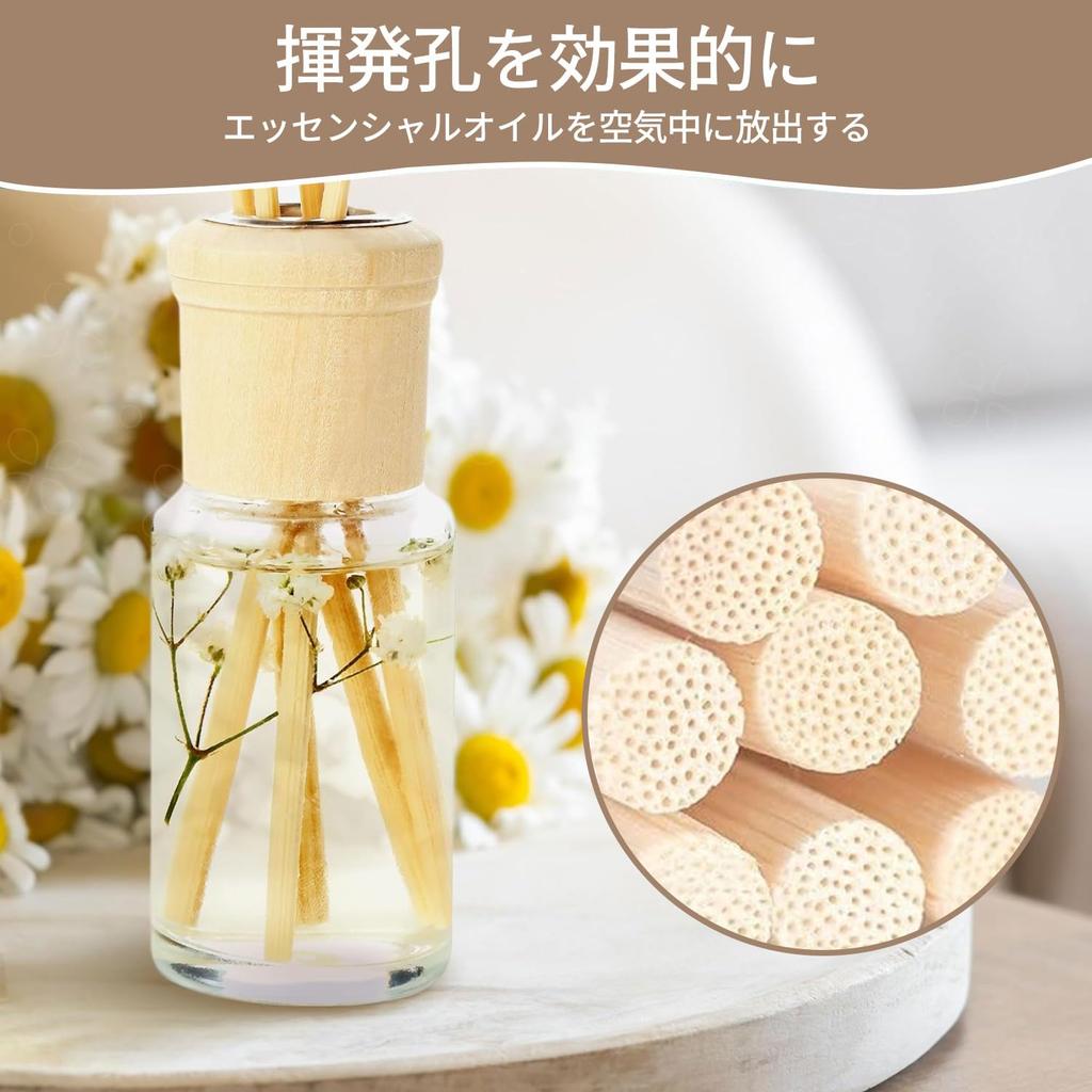 Diffuser Sticks Aroma Sticks 50 Sticks Diameter 3mm Length 23cm Fashionable for Fresh Air 50 Anti-Mold Long-lasting Bedroom/Living Room/Bathroom (Grey