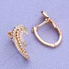 LSOOYH Clip Earrings Rose Gold Color Fashion Earring For Women Hollow Cubic Zirconia Stud Earrings Jewelry