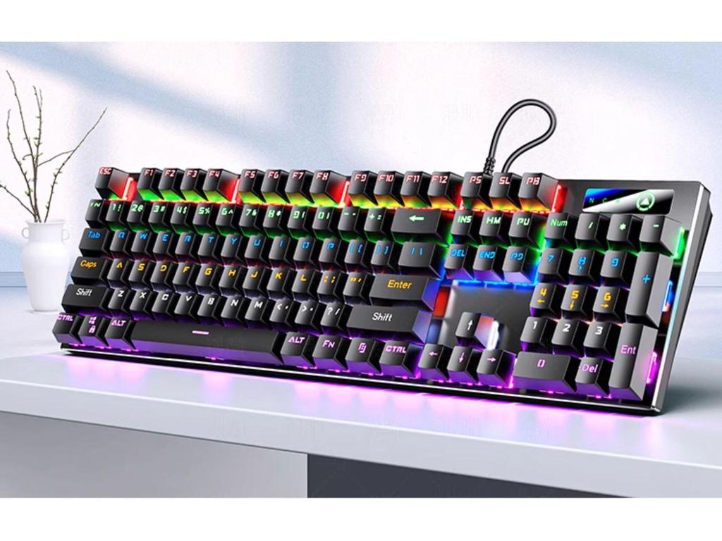 Silver Mechanical Keyboard, Mouse, and Headset Set - Blue/Black Switches, 87/104 Keys, Wired Gaming & Office E-Sports Bundle