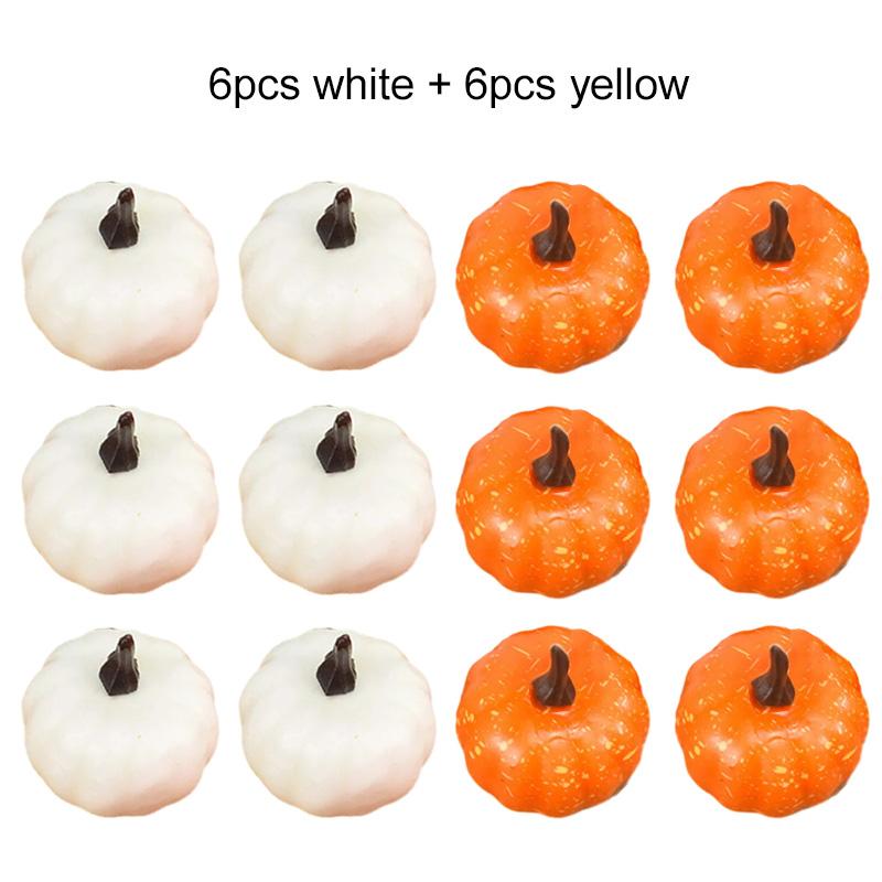 6/12pcs Simulated Pumpkin 5.5cm Plastic Halloween Family DIY Decoration for Parties and Festivals Mini Vegetable Model TMZ
