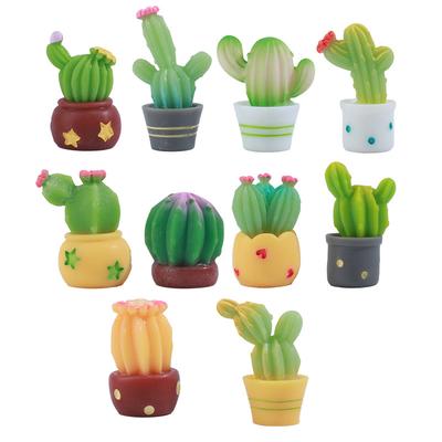 Simulation Cactus Succulent Potted Plant Micro Landscape Figurine Miniature Mini Ornaments DIY Home Desktop Decorations Crafts