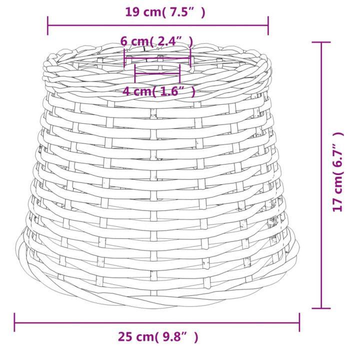 VidaXL Brown Ceiling Lamp Shade Ø25x17 Cm Wicker 364374