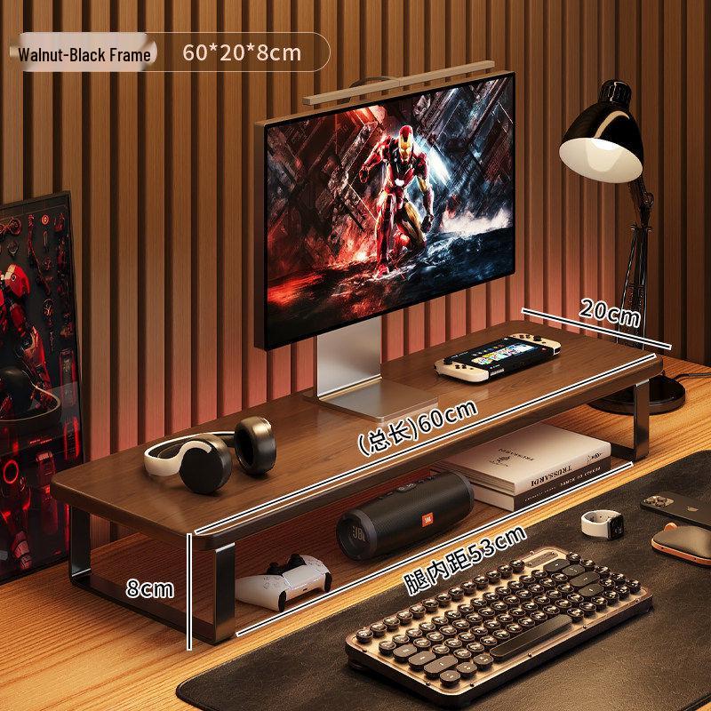 Desktop Monitor Riser Stand & Storage Shelf for E-sports or Office Desk Display