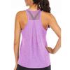 Femme Sportif Couleur Unie Col O Sans Manches Séchage Rapide Débardeur Dos Nageur Blouse Ample