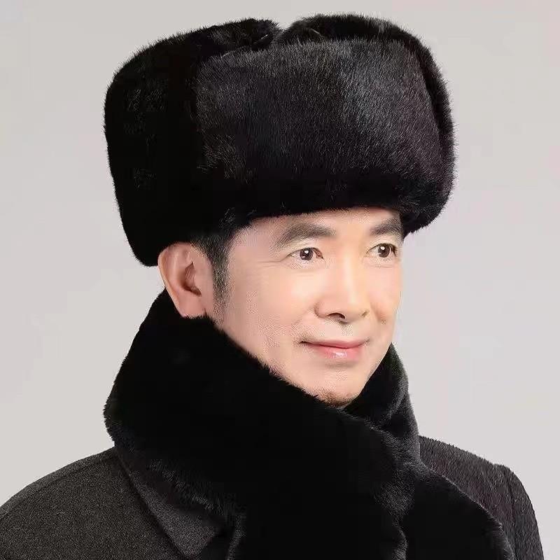 Cozy Insulated Ear Protection Vintage Lei Feng Hat For Middle-aged Men In Winter
