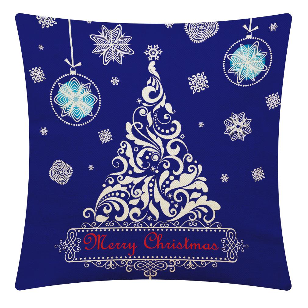 

Трансграничная синяя рождественская наволочка с принтом, домашний диван, наволочка для гостиной, спальни, подушка 40x40cm