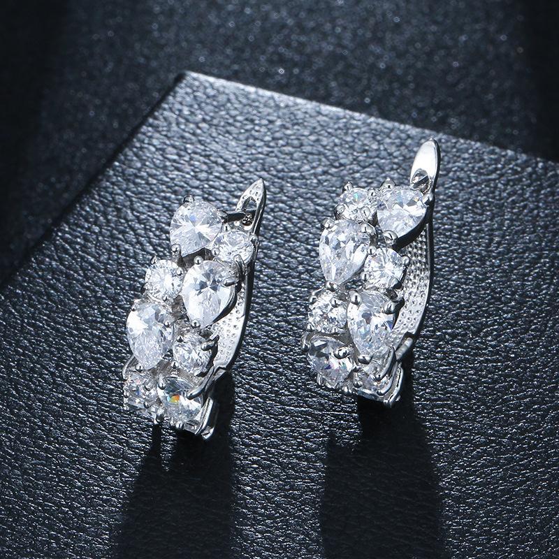Stud Earrings Women's Colorful Zircon Earrings Cute European and American Simple Ear Buckle Trinkets Women