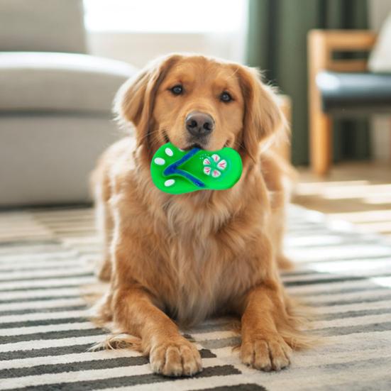 Pantoffel Hund Kauspielzeug Bissfest Langeweile Stressabbau Vinyl Nachgebildete Pantoffelschuhe Spielzeug Quietschend Welpen Zahnen Reinigungsspielzeug