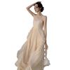 Sanya Women's Fairy Beach Dress - Summer French Strappy Seaside Vacation Long Dress