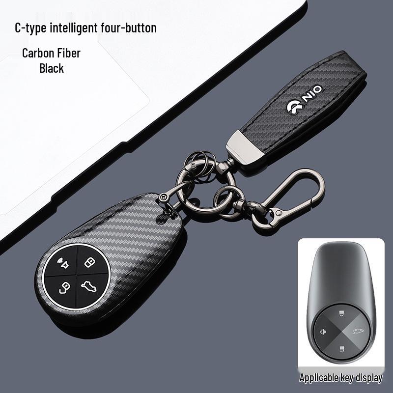 Nio Key Case Compatible with ET5, ET7, ES6, ES7, ES8, EC6 2025 Models - Carbon Fiber Texture Shell