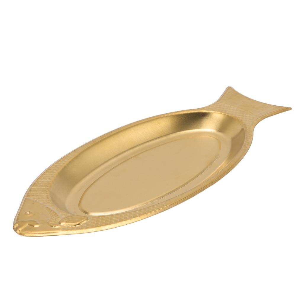 Stainless Steel Fish Serving Platter Decorative Appetizer Tray Fish Shaped Plate  Birthday Party