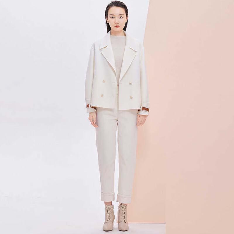 JESSIE Women's Elegant Suit Collar Short Woolen Coat JMFGD231