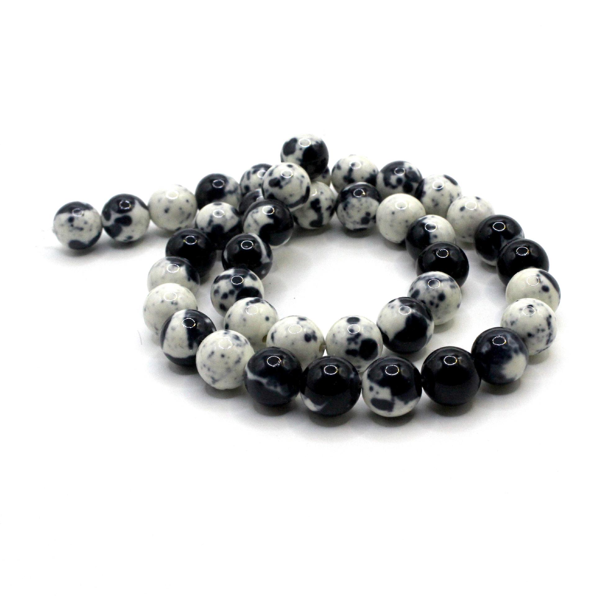 

Черно-белые бусины из камня «Цветок дождя» для изготовления ювелирных изделий своими руками 4mm/~90 beads