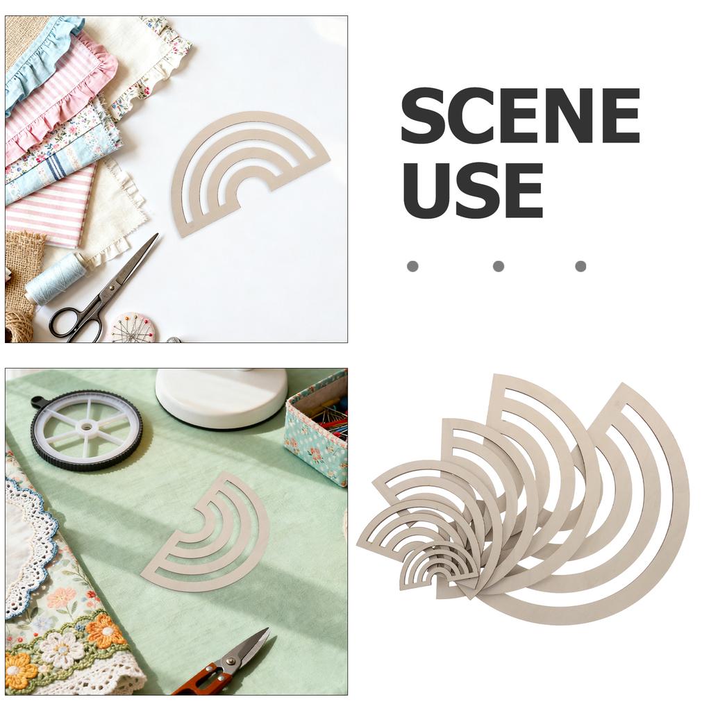 7Pcs Cloud Shaped Dream Catcher Frame Wooden Macrame Rings Unfinished Wood Hoop DIY Christmas Wreath Wall Hanging Craft Supplies