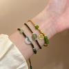 New Chinese Style Ping An Buckle Fu Brand Bracelet Women's Ins Niche Design Retro Temperament Adjustable Green Woven Hand Rope