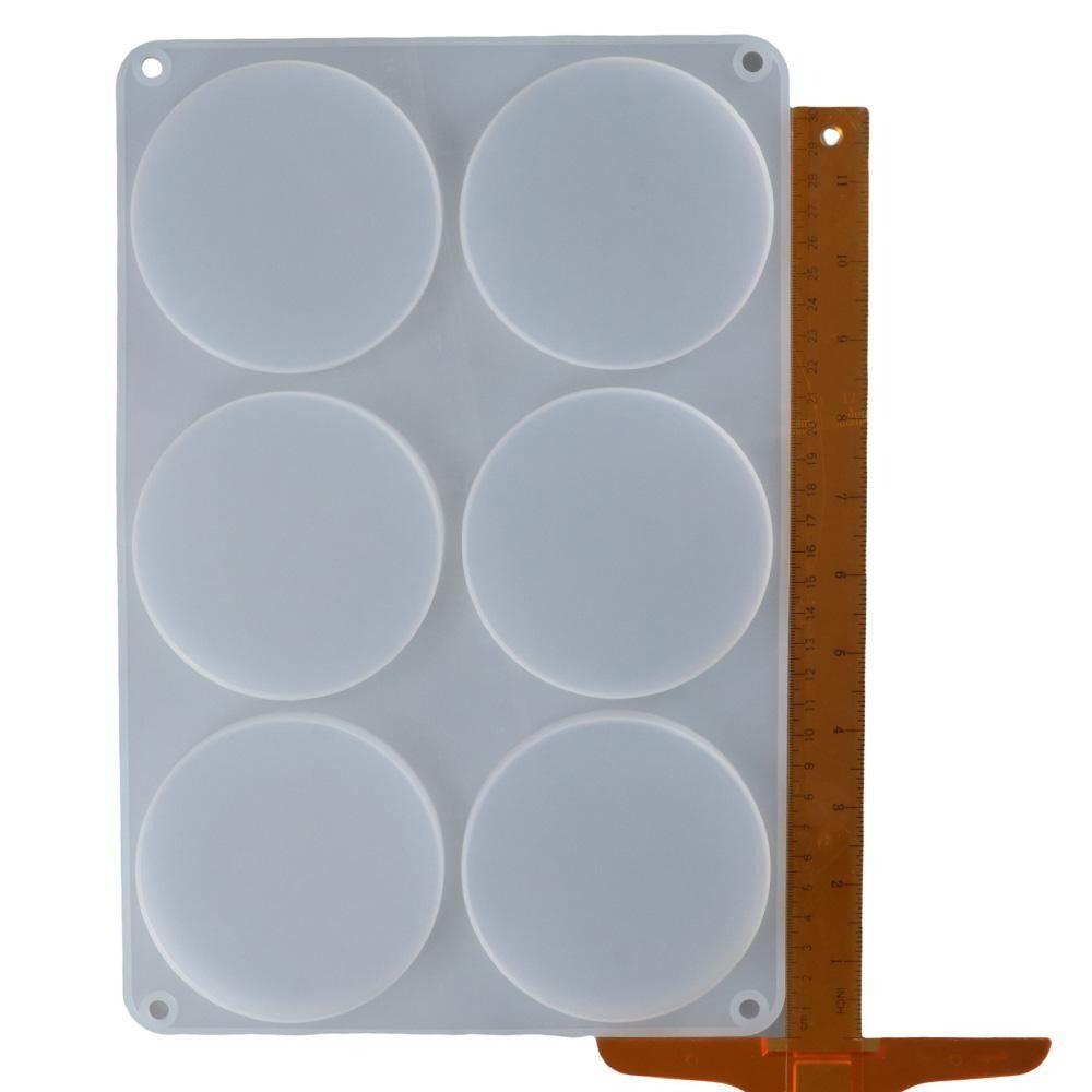 3.8 Inch Deep Resin Coaster Molds 6-Cavity Handmade Coaster Molds For Craft Art