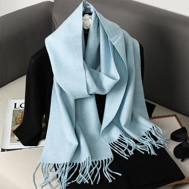 Nytt 62 farger Vinterskjerf for kvinner Langt Varmt Kasjmirskjerf Hijab Ensfarget Dame Sjal Wrap Kvinnelig Pashmina Bandana Hodeskjerf