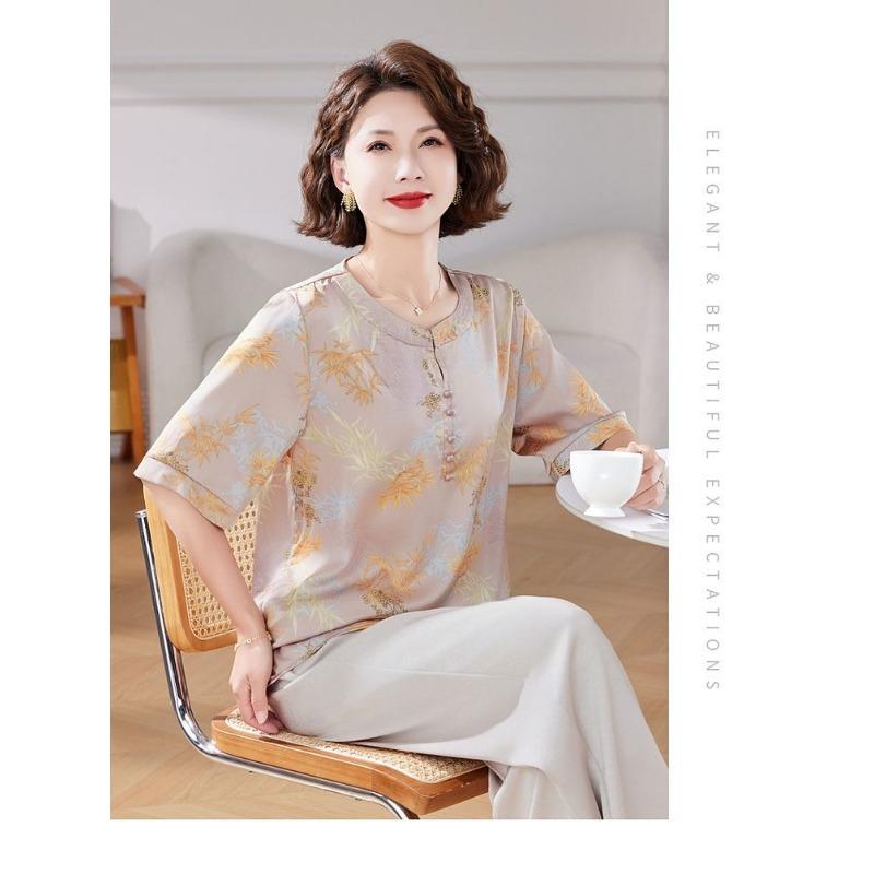 Neue Sommer-T-Shirts im chinesischen Stil Lockere Damenhemden im westlichen Stil Dünne lässige Oberteile mit Temperament