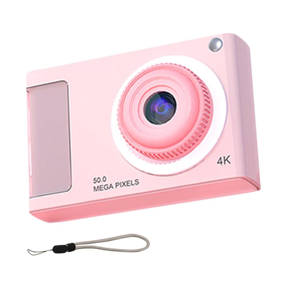 4K HD Digital Camera 2.4in IPS Display 48MP 16X Zoom Video Camera with Fill Light Anti-Shake Student Selfie Camera for Kid Adult