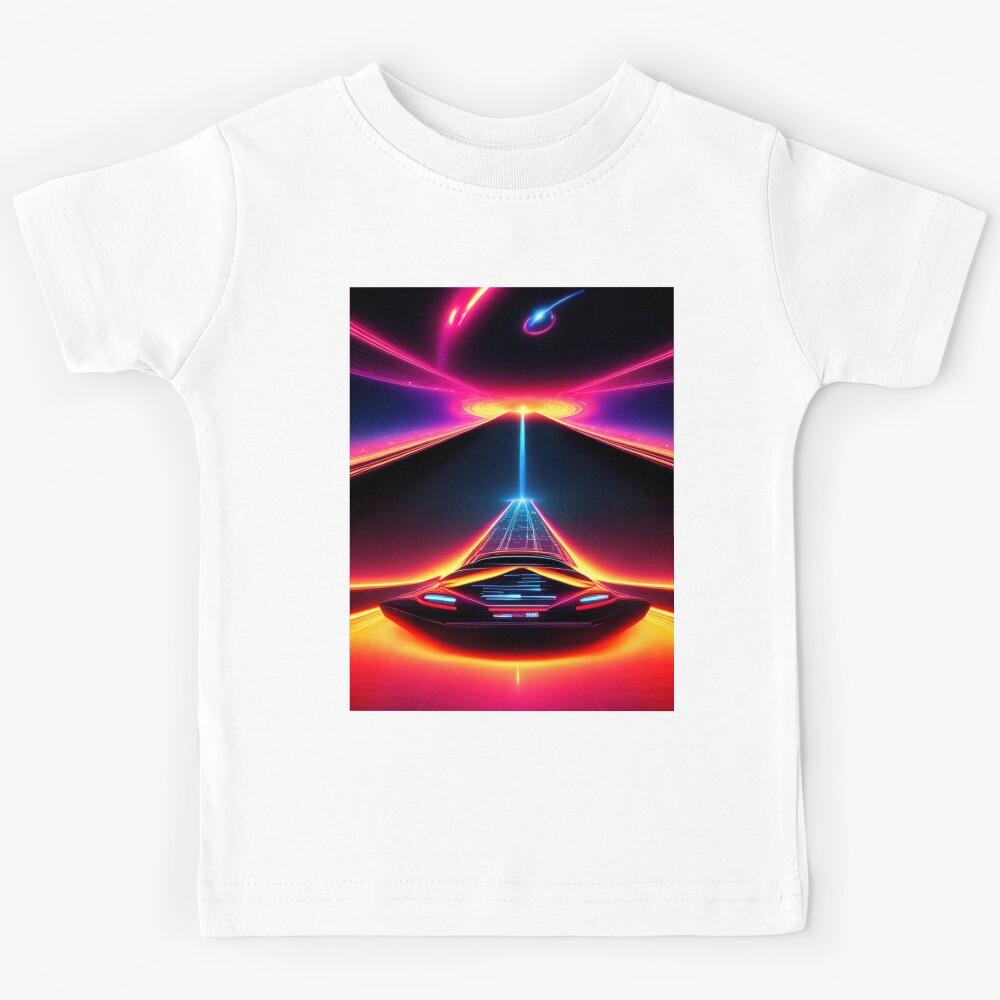 Car Synthwave, neon, futurist, kids, game, children, future Kids T-Shirt 150