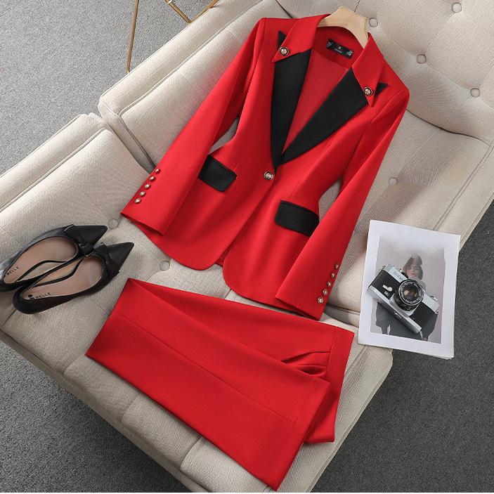 Spring and Autumn Women Pant Suit