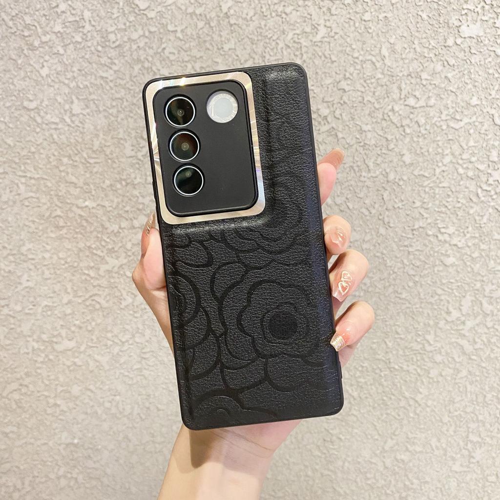 Geeignet für VivoX200 Handyhülle Kamelie Vollpaket S20PRO Leder Geprägt X100spro Fallschutzhülle