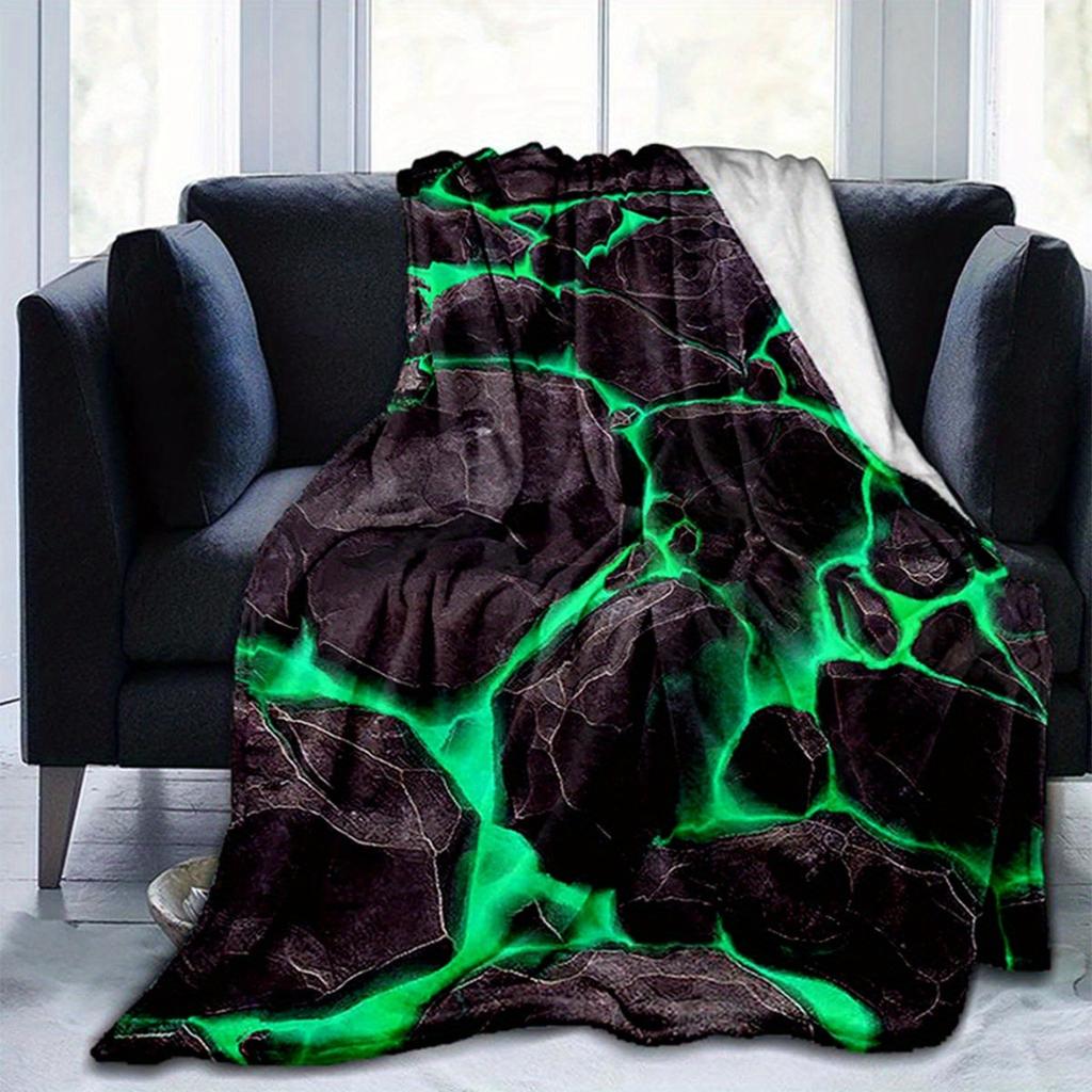 3D Hot Molten Rock Digital-printed Polyester Bedroom Velvet Flannel Cover Blanket Fleece Soft Sofa Cover Blankets for Beds