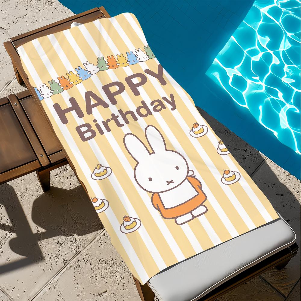 M-miffy Cute Cartoon Towel Beach Quick Dry Soft Pool Towels Gift for Travel Gym Shower Camping Sports