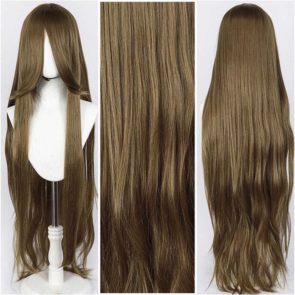 Parrucca Cosplay Lunga Dritta 100CM Multicolore Rosa Biondo Nero Parrucca Costume Anime Parrucca Cos Sintetica Universale Parrucca per Uso Quotidiano Feste
