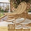 Adult Rattan Rocking Recliner for Garden, Balcony, or Courtyard