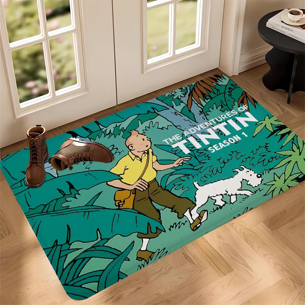The Adventures of Tintin Room Mats Washable Non-Slip Living Room Sofa Chairs Area Mat Kitchen Alfombra 40x60cm