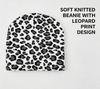 Trendy Leopard Print Knit Beanie Thick Warm Elastic Sports Hat Cool Travel Outdoor Fashion Unisex Winter Headwear Cap