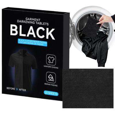 10 Bucăți Vopsea Textilă Tablete Întunecate Colorant Negru Previne Decolorarea Îmbrăcămintei Negru Natural Produse de Spălat Pentru Mașini de Spălat