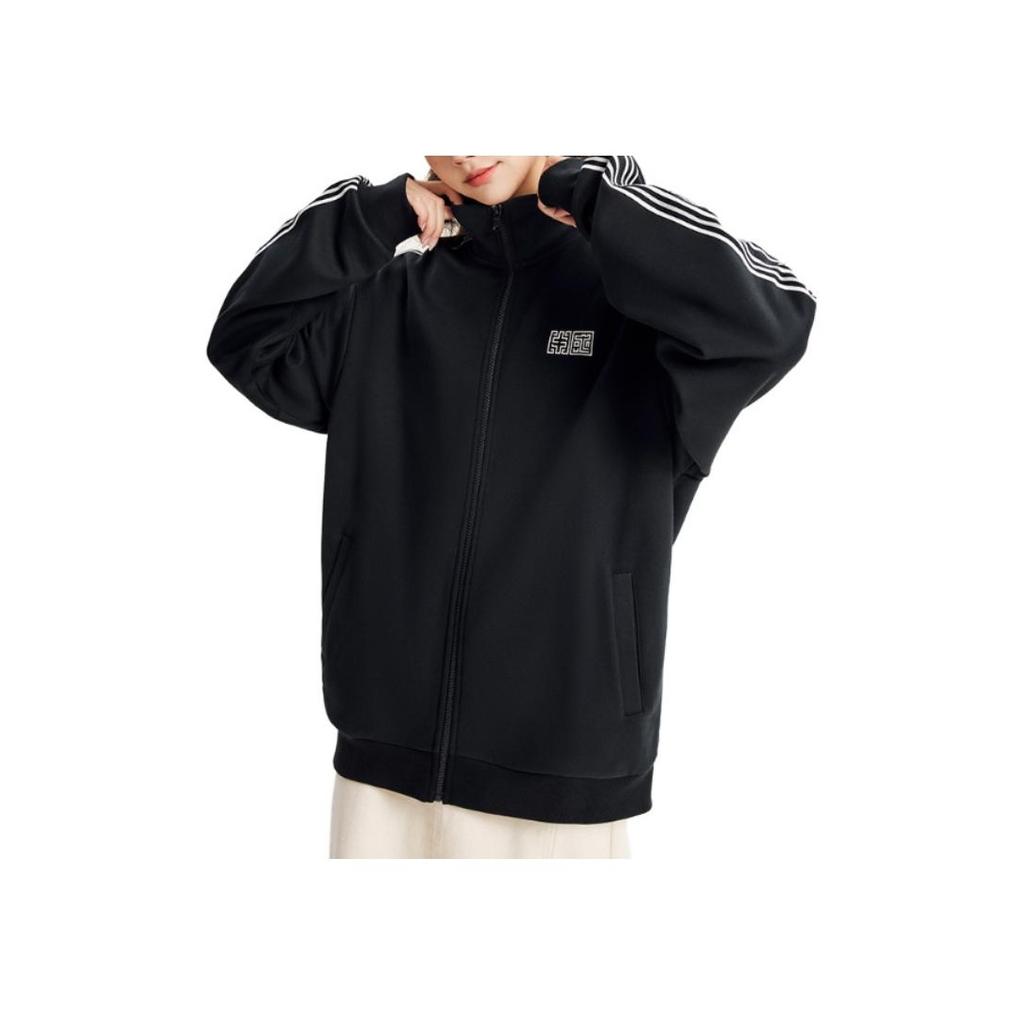 Anta Knitted Sports Stand Collar Casual Jacket Unisex Jacket Basic-Black 972348709-3