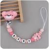Bebé Personalizado Silicona Nombre Oso de Dibujos Animados Accesorios para Recién Nacidos Cadena para Chupete Juguete para Morder Juguete de Dentición Cadena para Portachupetes