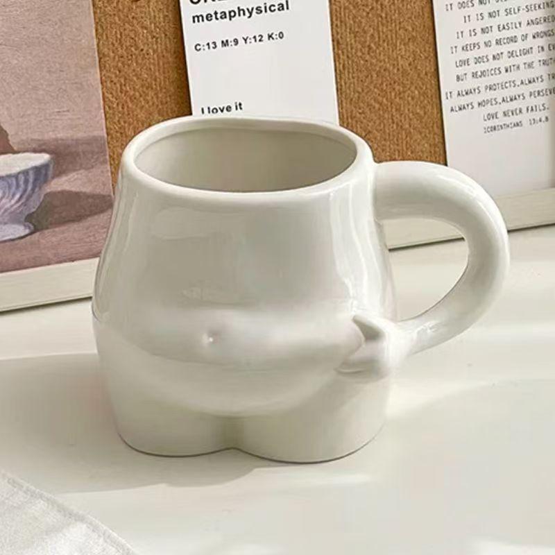 Individually Funny Belly Cup Kawail Ceramic Mug Cute Coffee Mark Milk Tea Water Cups Creative Pinch Belly Simple Cups