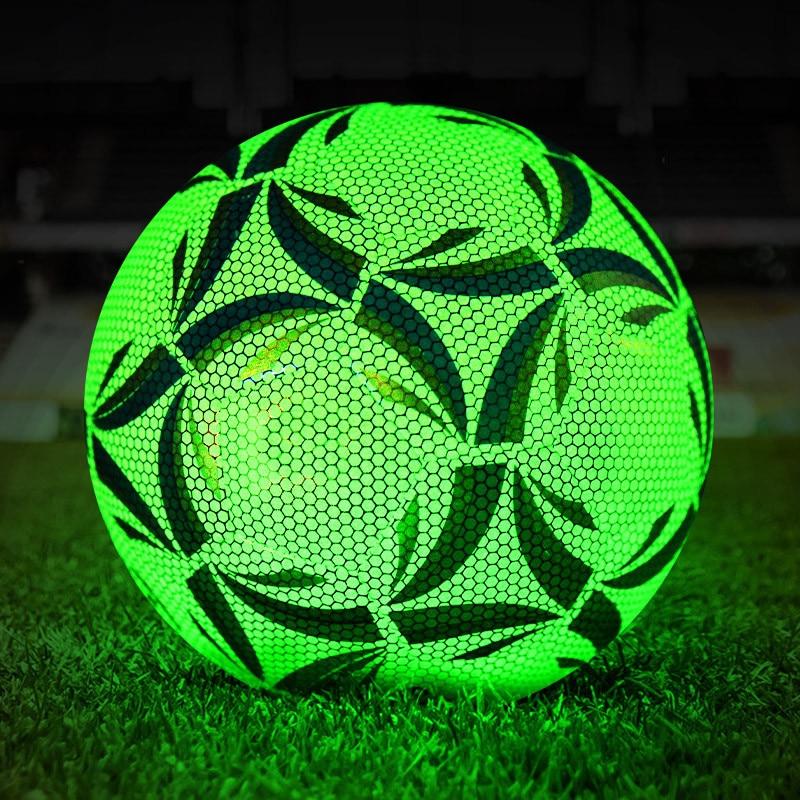Size 5 Reflective Football Luminous Colorful Soccer Ball For Indoor Outdoor Training