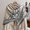 Fashion Women'S Faux Cashmere Winter Wrap Vintage Printed Tasseled Scarf Warm Shawl Stylish Accessory Perfect For Winter Outfits