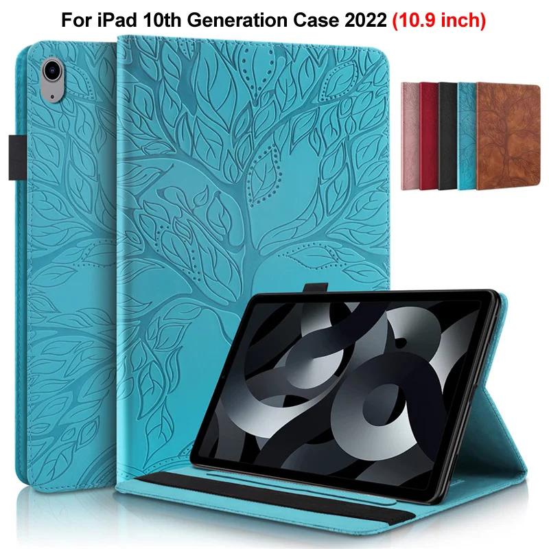 Tablet Funda for IPad 10th Generation Case 10 9 Inch Emboss Tree Flip Wallet Cover for Coque IPad 10 IPad 10 Gen Case 2022 10.9 iPad 10th Gen 2022
