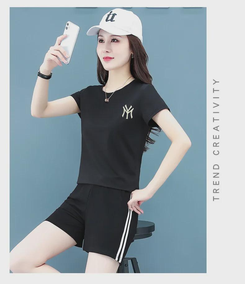 Women's Quick-Dry Summer Sports Set: Korean-Style Short-Sleeve Ice Silk Running Suit
