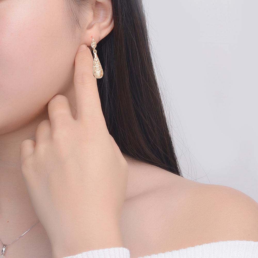 Ethnic Vintage Waterdrop Earrings Rose Gold Wedding Retro Jewelry For Women Brincos DWE787M