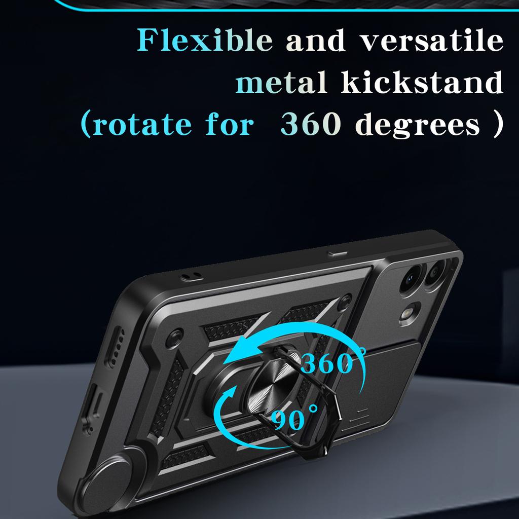 For Nothing CMF Phone 1 Case with Slide Camera Lid PC+TPU Kickstand Phone Cover