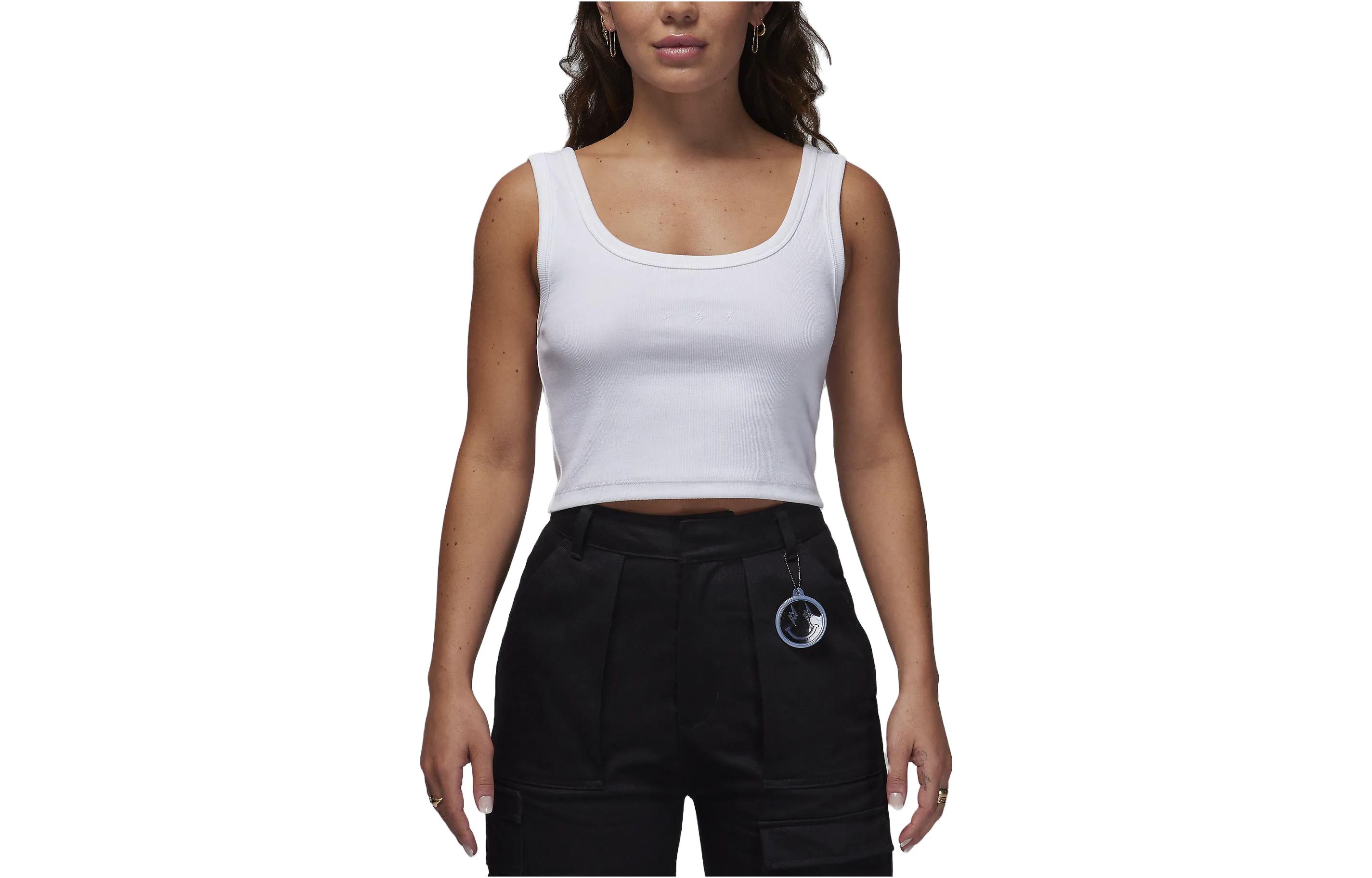 Jordan Tank Tops Women s White U Neck Moderate Other FJ6148-100 M