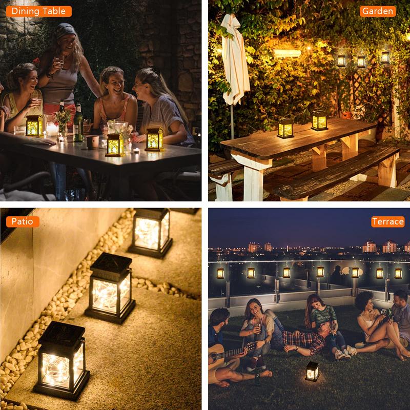 Solar Outdoor Retro Palace Lantern Floor Lights Lawn Landscape Hanging Atmosphere Candle Lighting Lamp Floor Yard Garden Decor