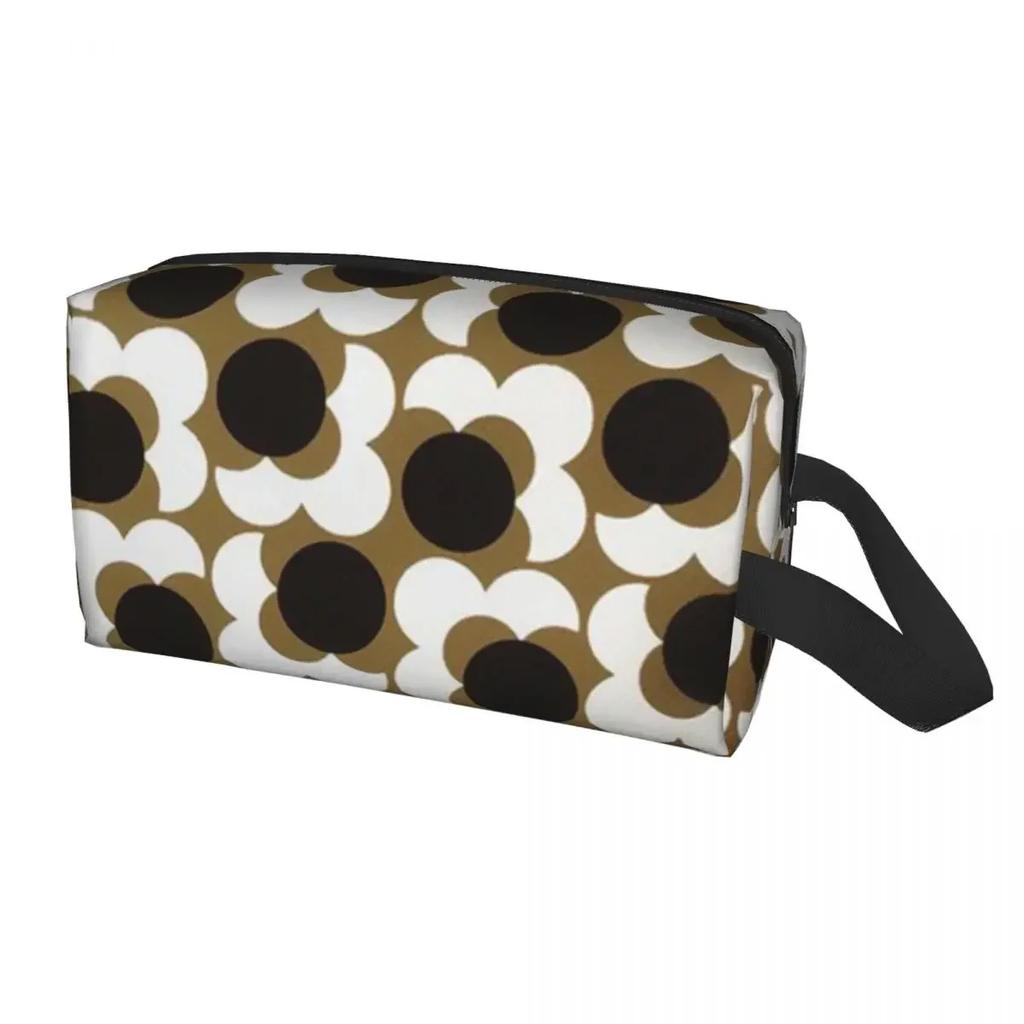 Travel Orla Kiely Wallpaper Toiletry Bag Cute Flowers Floral Retro Cosmetic Makeup Organizer Women Beauty Storage Dopp Kit Box