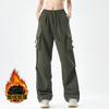 Outdoor Autumn and Winter New Men's Charging Pants Men's and Women's Hiking Sports Waterproof and Windproof Tooling Casual Wide-leg Pants