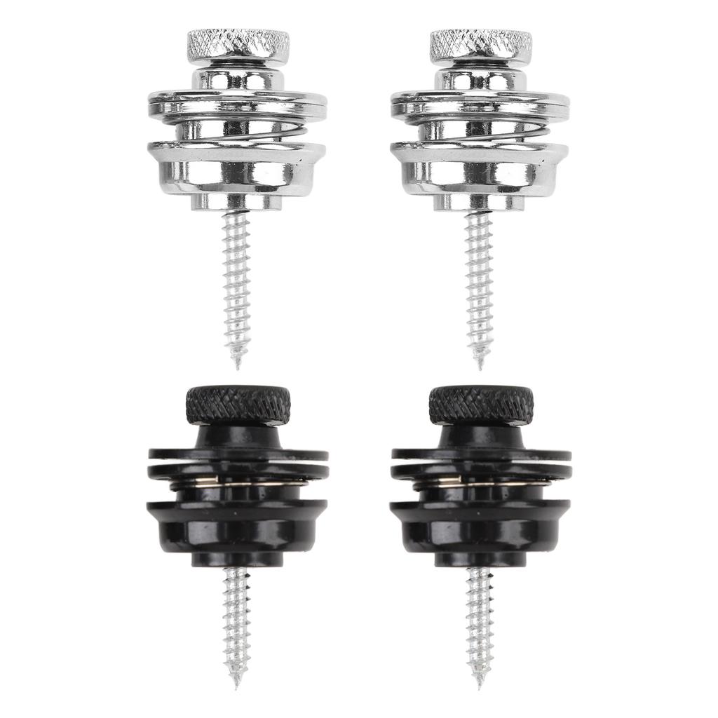 2Pcs Guitar Strap Locks Security Buttons Heavy Duty Metal Flat Round Head Non Slip Fall Resistant To