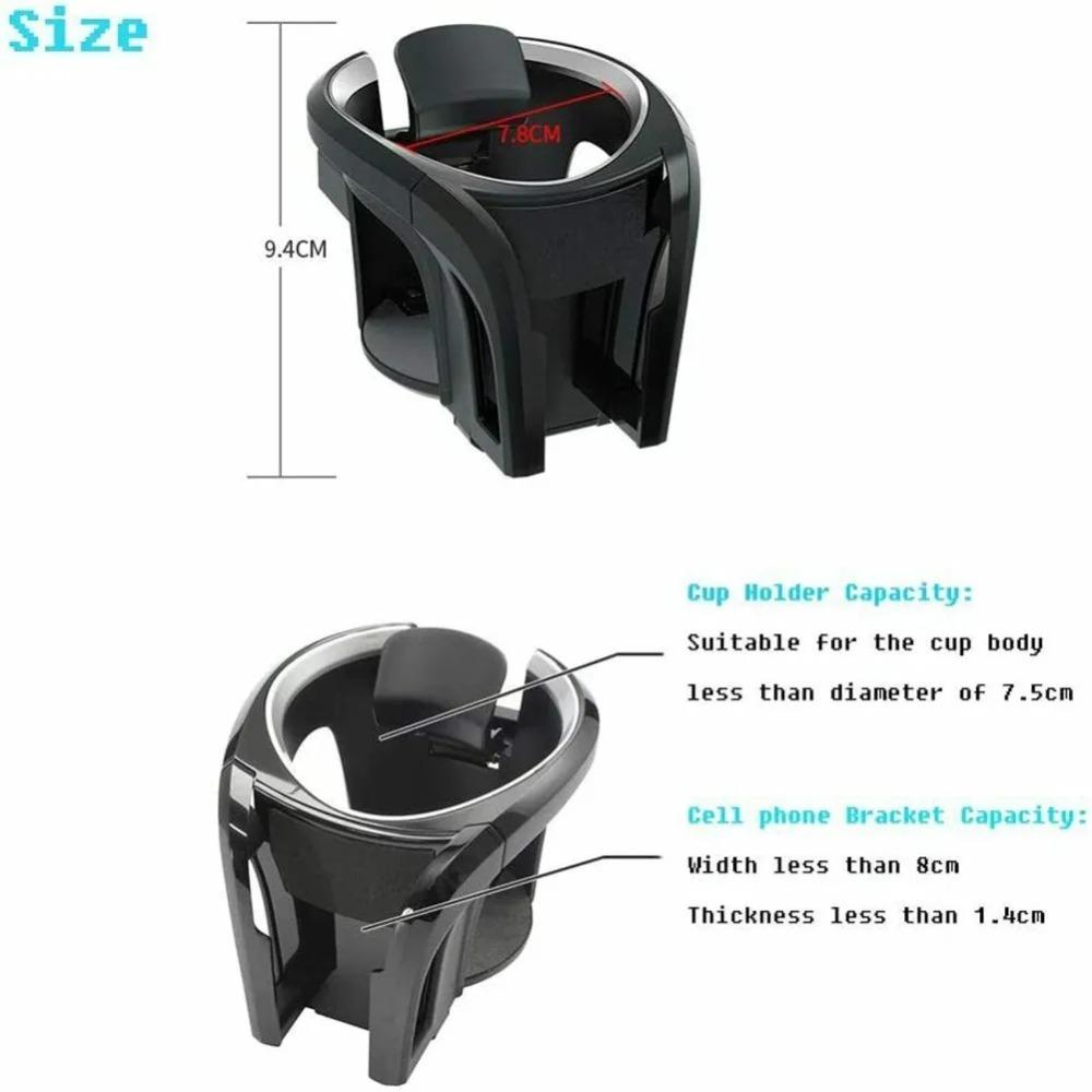 Adjustable Car Cup Holder Space-Saving Cup Mount Air Vent Mount for Beverage/Trash Storage