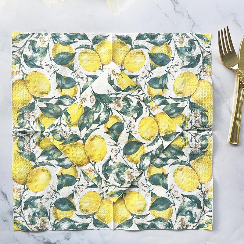20pcs/Pac 33*33cm 2-Ply Disposable Party Napkin Fruits Pattern